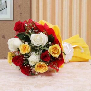 mixed flower roses bouquet in Indore