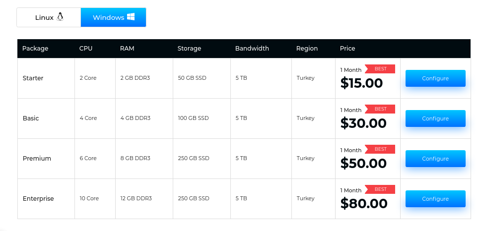 Serverwala Windows VPS Hosting China Plans