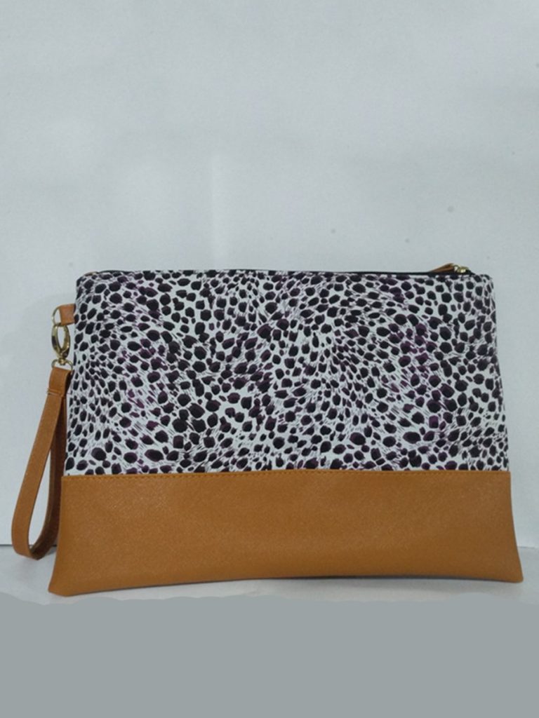 Leopard Colorblock Women Clutch Envelope Bag