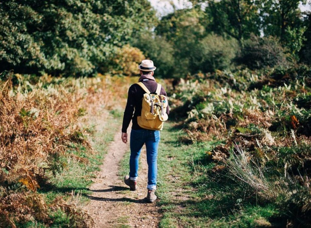 man hiking