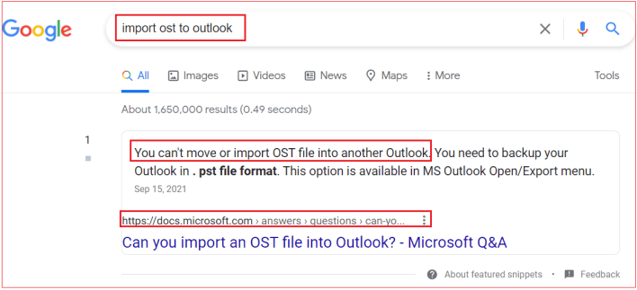 Outlook error