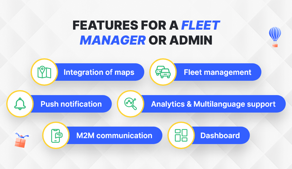 Features For A Fleet Manager Or Admin